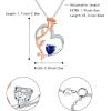 imageBriLove Rose Flower Heart Birthstone Necklace for Women925 Sterling Silver Cubic Zirconia Pendant Birthday Anniversary Mom Women02Sapphire Color