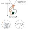 imageBriLove Rose Flower Heart Birthstone Necklace for Women925 Sterling Silver Cubic Zirconia Pendant Birthday Anniversary Mom Women03Emerald Color