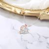 imageBriLove Rose Flower Heart Birthstone Necklace for Women925 Sterling Silver Cubic Zirconia Pendant Birthday Anniversary Mom Women04Clear