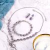 imageBriLove Wedding Bridal CZ Necklace Bracelet Earrings Jewelry Set for Women Teardrop Infinity Figure 8 YNecklace Tennis Dangle Party Prom AccessoriesAmethyst Color