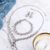 imageBriLove Wedding Bridal CZ Necklace Bracelet Earrings Jewelry Set for Women Teardrop Infinity Figure 8 YNecklace Tennis Dangle Party Prom AccessoriesClear