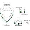 imageBriLove Wedding Bridal CZ Necklace Bracelet Earrings Jewelry Set for Women Teardrop Infinity Figure 8 YNecklace Tennis Dangle Party Prom AccessoriesEmerald Color
