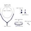 imageBriLove Wedding Bridal CZ Necklace Bracelet Earrings Jewelry Set for Women Teardrop Infinity Figure 8 YNecklace Tennis Dangle Party Prom AccessoriesSapphire Color