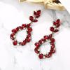 imageBriLove Wedding Bridal Rhinestone Marquise Teardrop Cluster Dangle Earrings for Women