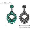 imageBriLove Wedding Bridal Rhinestone Marquise Teardrop Cluster Geometric Dangle Earrings for WomenEmerald Color BlackTone