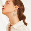imageBriLove Wedding Bridal Rhinestone Marquise Teardrop Cluster Oval Dangle Earrings for WomenChampagne GoldTone