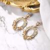 imageBriLove Wedding Bridal Rhinestone Marquise Teardrop Cluster Oval Dangle Earrings for WomenChampagne GoldTone