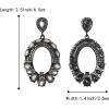 imageBriLove Wedding Bridal Rhinestone Marquise Teardrop Cluster Oval Dangle Earrings for WomenGrey BlackTone