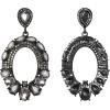 imageBriLove Wedding Bridal Rhinestone Marquise Teardrop Cluster Oval Dangle Earrings for WomenGrey BlackTone