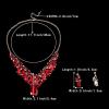 imageBriLove Womens Costume Fashion Crystal Teardrop Marquise Butterfly Filigree Enamel Statement Necklace Dangle Earrings Set02Ruby Color GoldTone