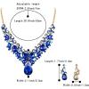 imageBriLove Womens Costume Fashion Crystal Teardrop Marquise Butterfly Filigree Enamel Statement Necklace Dangle Earrings Set04Royal Blue GoldTone