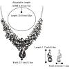 imageBriLove Womens Costume Fashion Crystal Teardrop Marquise Butterfly Filigree Enamel Statement Necklace Dangle Earrings Set07Grey SilverTone