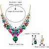 imageBriLove Womens Costume Fashion Crystal Teardrop Marquise Butterfly Filigree Enamel Statement Necklace Dangle Earrings Set09Multicolor GoldTone