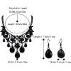imageBriLove Womens Tribal Ethnic Crystal Chunky Statement Necklace Dangle Earrings Set03Black BlackTone