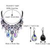 imageBriLove Womens Tribal Ethnic Crystal Chunky Statement Necklace Dangle Earrings Set04 Iridescent AB BlackTone