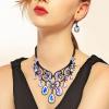 imageBriLove Womens Tribal Ethnic Crystal Chunky Statement Necklace Dangle Earrings Set04 Iridescent AB BlackTone