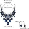 imageBriLove Womens Tribal Ethnic Crystal Chunky Statement Necklace Dangle Earrings SetBlue BlackTone