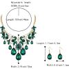 imageBriLove Womens Tribal Ethnic Crystal Chunky Statement Necklace Dangle Earrings SetEmerald Color GoldTone