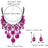 imageBriLove Womens Tribal Ethnic Crystal Chunky Statement Necklace Dangle Earrings SetHot Pink BlackTone