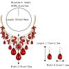 imageBriLove Womens Tribal Ethnic Crystal Chunky Statement Necklace Dangle Earrings SetRuby Color GoldTone