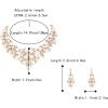 imageBriLove Womens Wedding Bridal Crystal Cream Simulated Pearl Cluster Statement Necklace Dangle Earrings SetGoldTone