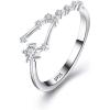 imageBriLove 925 Sterling Silver CZ Statement Ring Horoscope Zodiac 12 Constellation Astrology Adjustable Rings for Mom Women Mothers DayValentines DayBirthdayChristmasAnniversaryTaurus  Full Ver