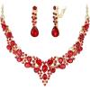 12-Ruby Color Gold-Tone