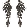 imageBriLove Art Deco Angel Wings Rhinestone Retro Statement Earrings for Women Dangling Chandelier Long Drop07Grey BlackTone
