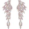 imageBriLove Art Deco Angel Wings Rhinestone Retro Statement Earrings for Women Dangling Chandelier Long Drop09Pastel Color SilverTone