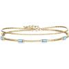 Aquamarine Color Gold-Tone