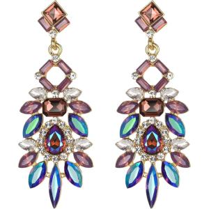 imageBriLove Art Deco Rhinestone Marquise Emerald Cut Rectangle Geometric Statement Earrings for WomenAmethyst Goldtone