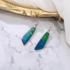imageBriLove Dainty Elegant 925 Sterling Silver Natural Stone Unique Irregular Lightweight Dangle Drop Earrings Multiple Styles Jewelry for Birthday Party Gift02Natural StoneEmerald Color