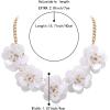 imageBriLove Flower Collar Necklace Shiny Floral Summer Beach Statement Bib Necklaces for Women Costume Prom JewelryClear GoldTone