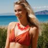 imageBriLove Flower Collar Necklace Shiny Floral Summer Beach Statement Bib Necklaces for Women Costume Prom JewelryOrange GoldTone
