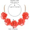 imageBriLove Flower Collar Necklace Shiny Floral Summer Beach Statement Bib Necklaces for Women Costume Prom JewelryOrange GoldTone