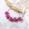 imageBriLove Flower Collar Necklace Shiny Floral Summer Beach Statement Bib Necklaces for Women Costume Prom JewelryPurple GoldTone