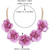 imageBriLove Flower Collar Necklace Shiny Floral Summer Beach Statement Bib Necklaces for Women Costume Prom JewelryPurple GoldTone