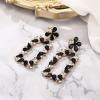 imageBriLove Gorgeous Sparkly Rhinestone Marquise Teardrop Flower Rectangle Geometric Statement Dangle Earrings for Women Party Daily WearBlack GoldTone