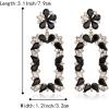 imageBriLove Gorgeous Sparkly Rhinestone Marquise Teardrop Flower Rectangle Geometric Statement Dangle Earrings for Women Party Daily WearBlack GoldTone