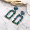 imageBriLove Gorgeous Sparkly Rhinestone Marquise Teardrop Flower Rectangle Geometric Statement Dangle Earrings for Women Party Daily WearGreen GoldTone