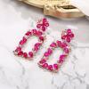 imageBriLove Gorgeous Sparkly Rhinestone Marquise Teardrop Flower Rectangle Geometric Statement Dangle Earrings for Women Party Daily WearPink GoldTone