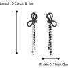 imageBriLove Sparkly Bling Rhinestones Earrings for WomenLong Linear Bow Tassels Dangle Party Prom Daily WearBlack BlackTone