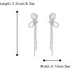 imageBriLove Sparkly Bling Rhinestones Earrings for WomenLong Linear Bow Tassels Dangle Party Prom Daily WearClear SilverTone