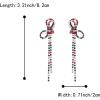 imageBriLove Sparkly Bling Rhinestones Earrings for WomenLong Linear Bow Tassels Dangle Party Prom Daily WearMulticolor SilverTone