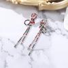 imageBriLove Sparkly Bling Rhinestones Earrings for WomenLong Linear Bow Tassels Dangle Party Prom Daily WearMulticolor SilverTone