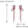 imageBriLove Sparkly Bling Rhinestones Earrings for WomenLong Linear Bow Tassels Dangle Party Prom Daily WearRuby Color GoldTone