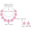 imageBriLove Unique Chic Flower Cluster Statement Necklace Dangle Earrings Jewelry Set for Women Costume Cosplay Party AccessoriesPink