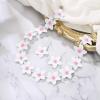 imageBriLove Unique Chic Flower Cluster Statement Necklace Dangle Earrings Jewelry Set for Women Costume Cosplay Party AccessoriesWhite