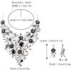 imageBriLove Wedding Bridal Leaf Cluster Jewelry Set for Women Crystal Flower Enamel Statement Necklace Dangle EarringsBlack SilverTone