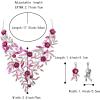 imageBriLove Wedding Bridal Leaf Cluster Jewelry Set for Women Crystal Flower Enamel Statement Necklace Dangle EarringsPink SilverTone